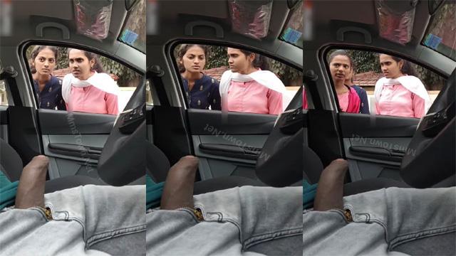 College Girls Reaction Guy Flashing Dick In Car